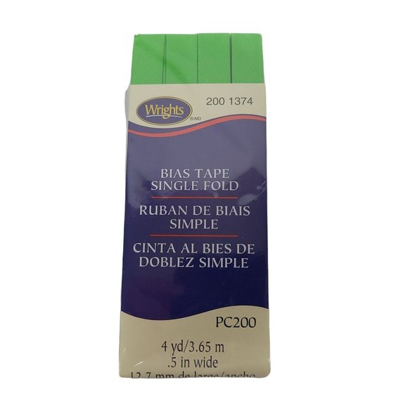 Wrights Bias Tape Single Fold Wide Bundle Of 6 Tan Green Glow Canary - Picture 7 of 8